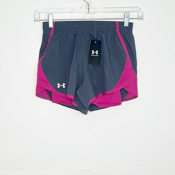 Under Armour Womens UA Fly By 2 in 1 Shorts Size XS - Picture 1 of 7